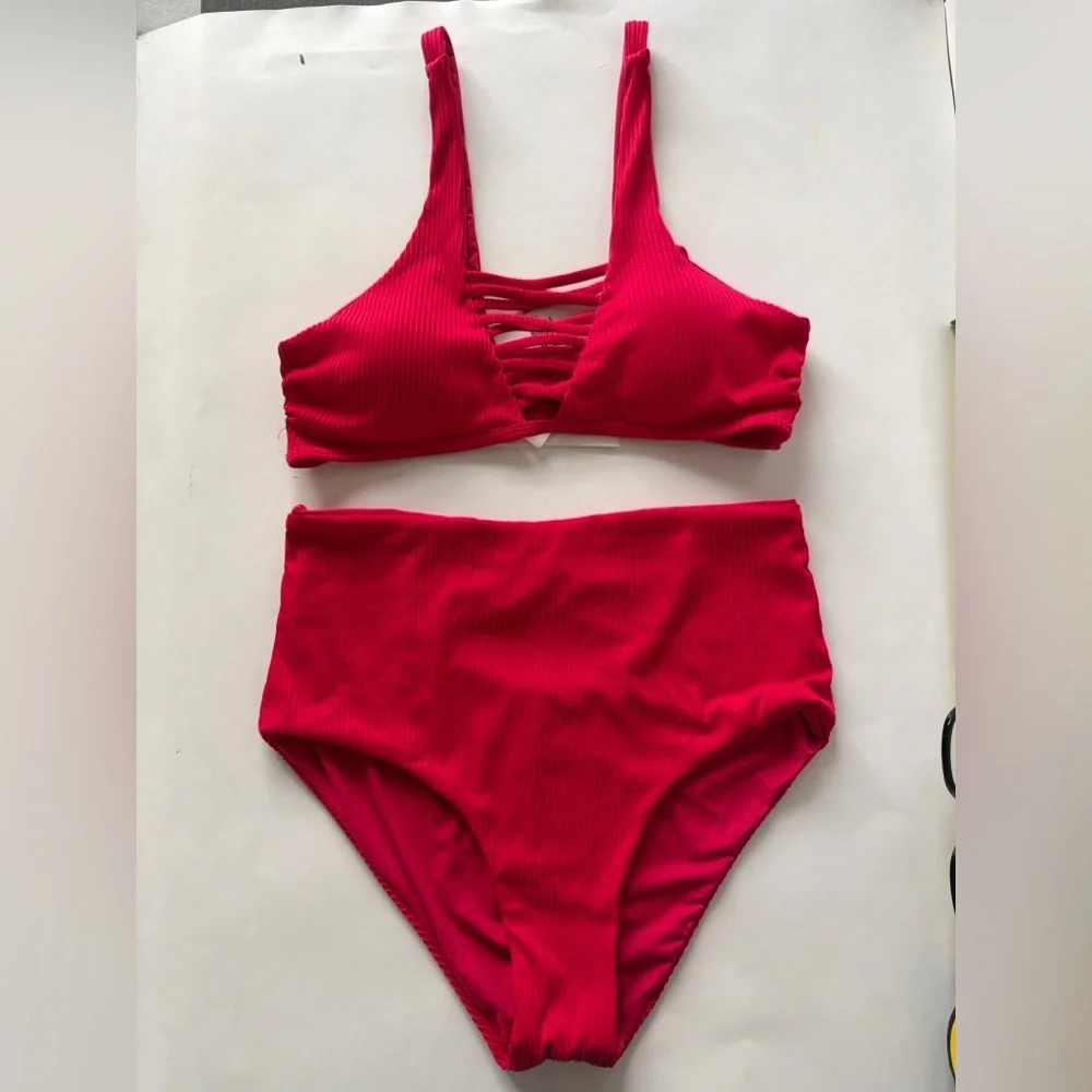 TiniBikini Reversible ‎ Crimson Crisscross Bikini Set